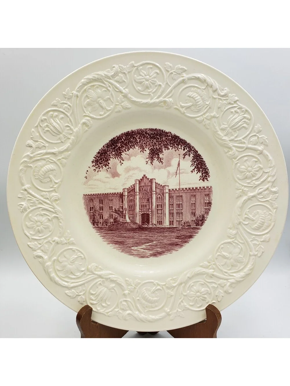 Vintage Wedgwood Virginia Military Inst. Plate Stonewall Jackson Arch. 1st. Ed